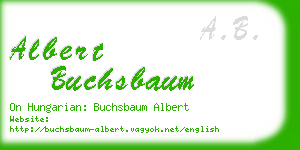 albert buchsbaum business card